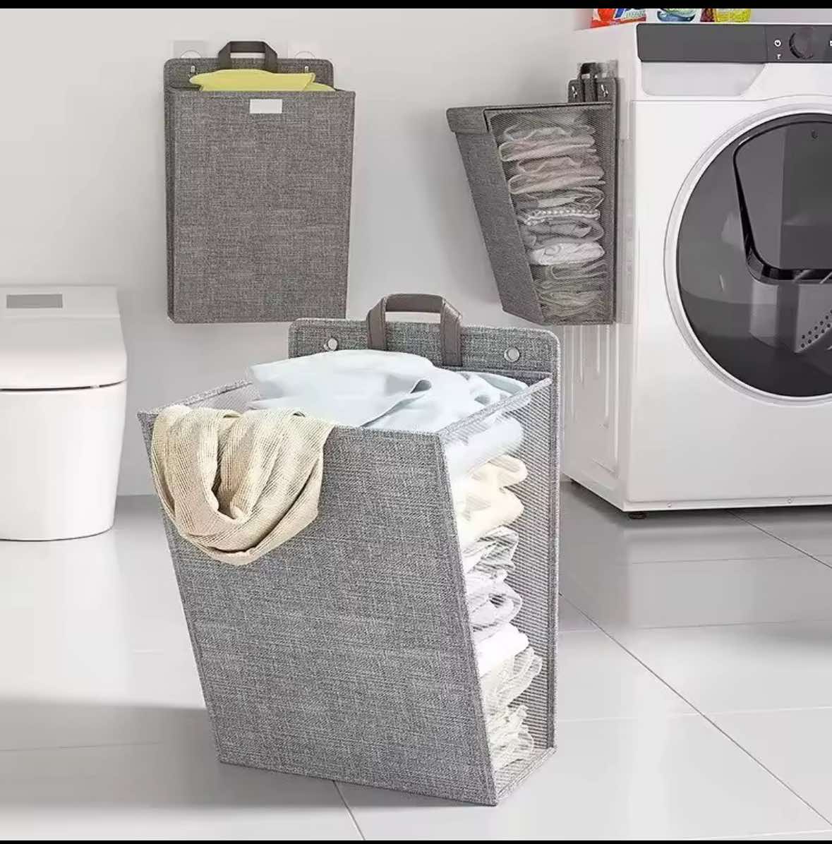 Panier à linge adhésif pliable panier multifonctionnel