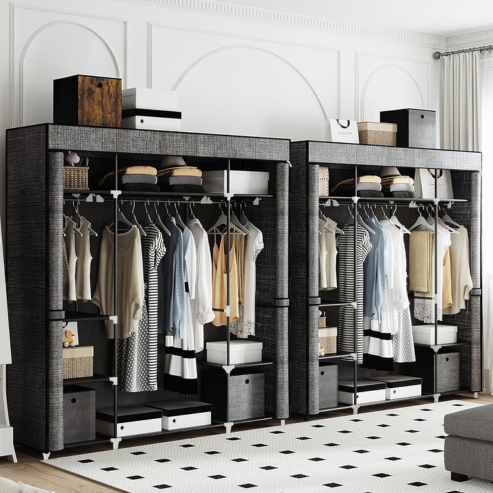 Armoire portable en tissu non tissé – 162 x 43 x 175 cm,