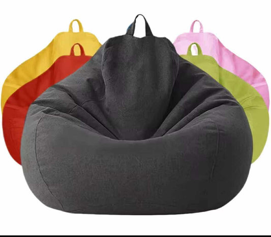 OTAUTAU-Grand pouf en coton et lin, housse sans remplissage