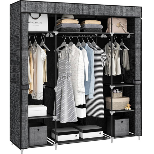 Armoire portable en tissu non tissé – 162 x 43 x 175 cm,